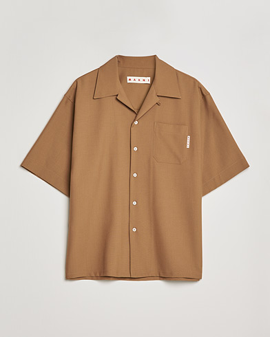 Herr | Kortärmade skjortor | Marni | Tropical Wool Bowling Shirt Beige