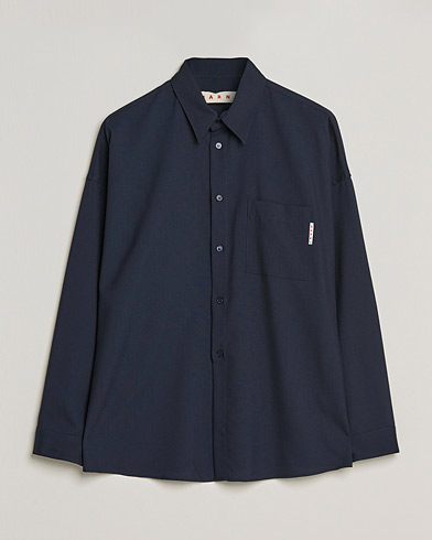 Herr | Marni | Marni | Tropical Wool Oversize Shirt Blublack