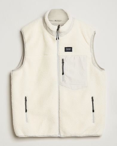 Herr | Japanese Department | TAION | Reversible Fleece Vest Ice Grey/Ivory