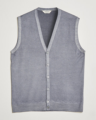 Herr | Västar | Gran Sasso | Vintage Merino Fashion Fit Slipover Light Grey