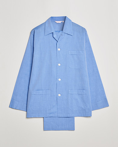 Herr | Loungewear | Derek Rose | Cotton Pyjama Set Blue