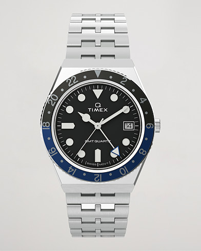 Herr | Stållänk | Timex | Q Diver GMT 38mm Black/Blue