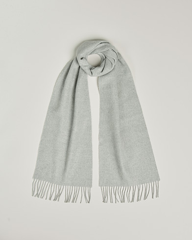 Herr | Halsdukar | Begg & Co | Vier Lambswool/Cashmere Solid Scarf Silver