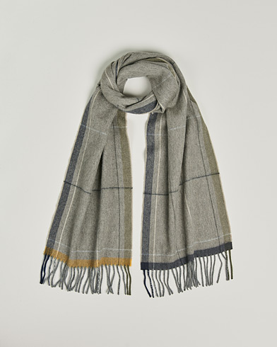 Herr |  | Begg & Co | Vale Lambswool/Cashmere Needle Check Scarf Stone Multi