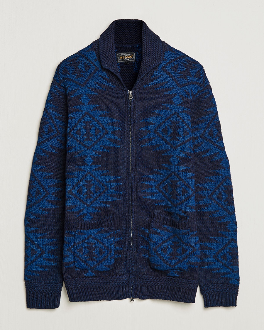 Herr | | BEAMS PLUS | Cowichan Cardigan Navy