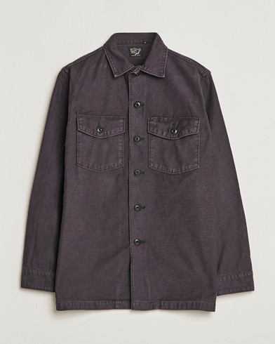 Herr | Skjortjackor | orSlow | Cotton Sateen US Army Overshirt Black