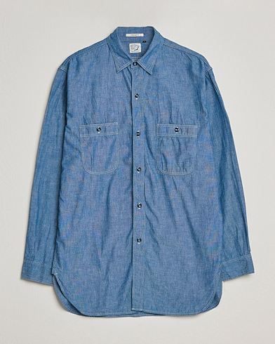 Herr | Casual | orSlow | Chambray Work Shirt Light Blue