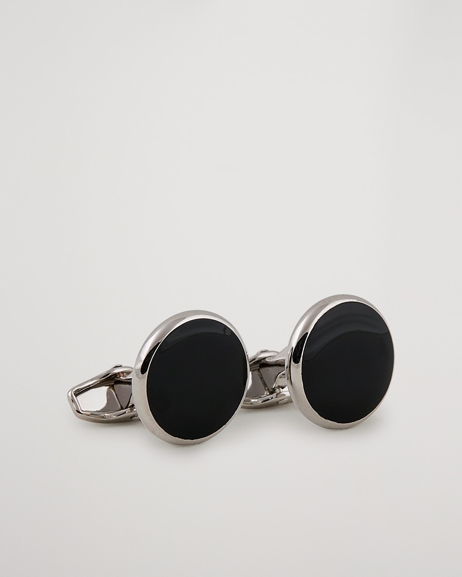 Amanda Christensen Cufflink & Shirt Studs Set Black/Silver – Svart