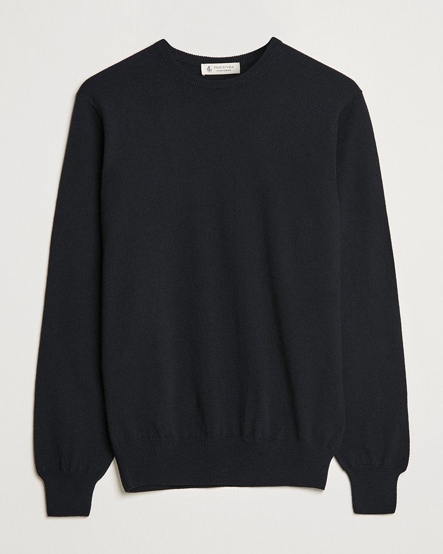 Piacenza Cashmere Cashmere Crew Neck Sweater Black – Svart
