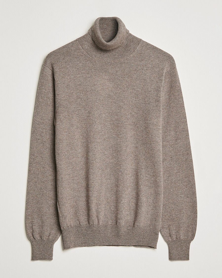 Herr | Polotröjor | Piacenza Cashmere | Cashmere Rollneck Sweater Brown