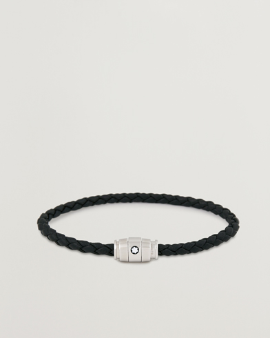 Herr | Smycken | Montblanc | Bracelet Steel 3 Rings Leather Black