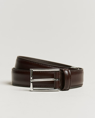 Herr | Bälten | Anderson's | Leather Suit Belt 3 cm Dark Brown