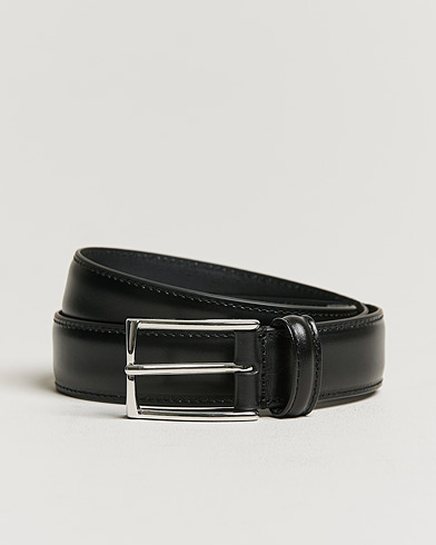 Herr | Bälten | Anderson's | Leather Suit Belt 3 cm Black
