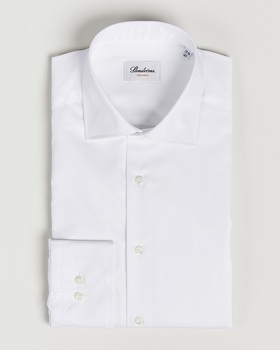 Stenströms Superslim Plain Shirt White – Vit