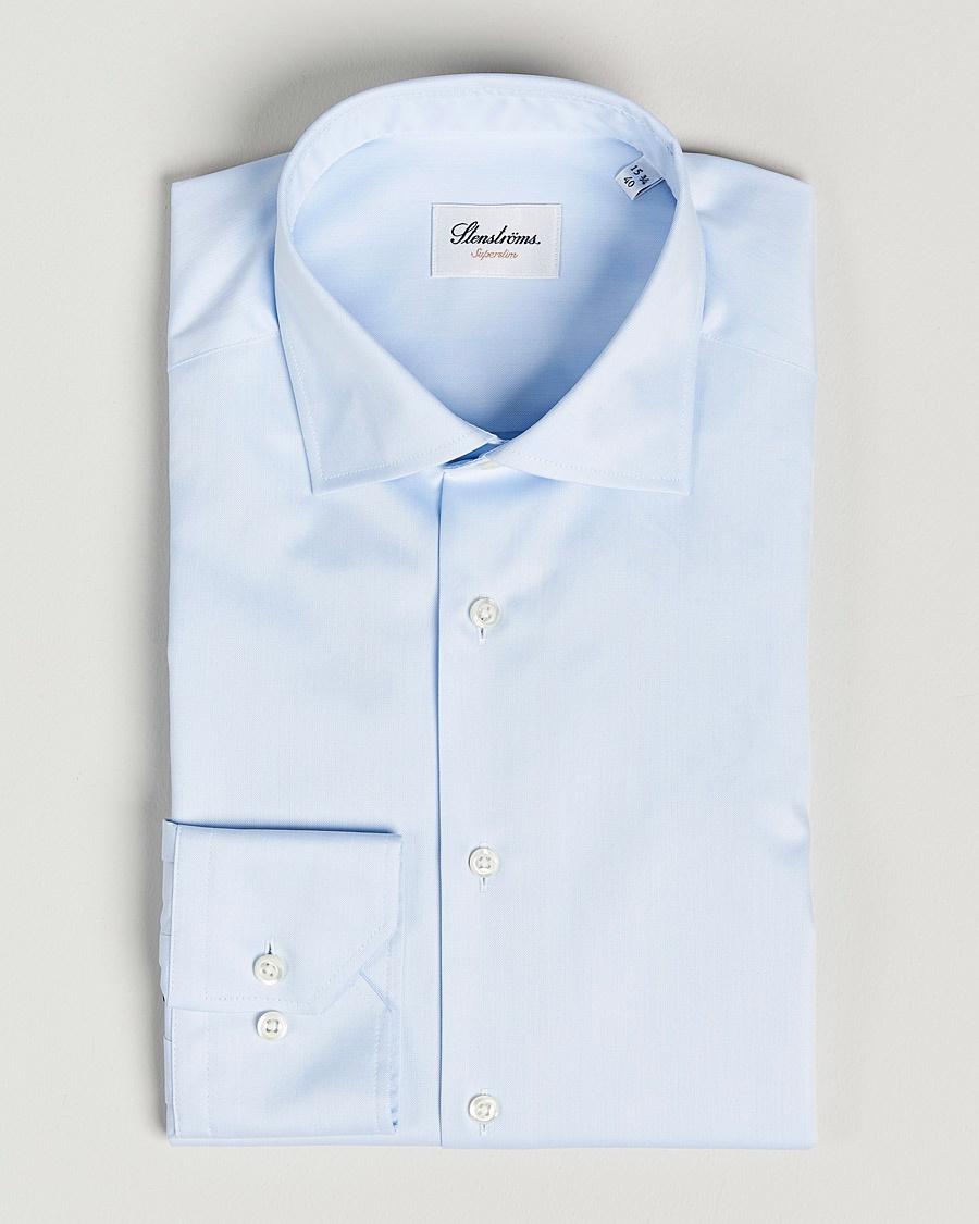 Herr | | Stenströms | Superslim Plain Shirt Blue