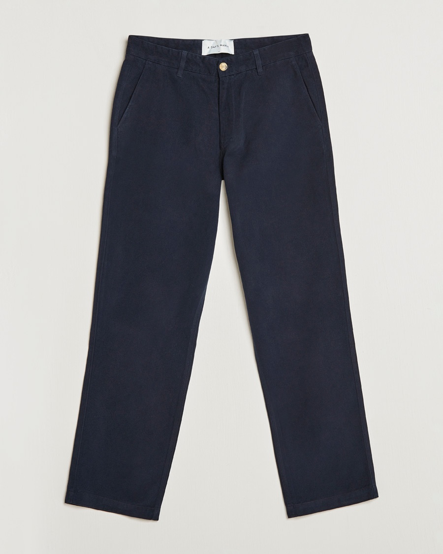 Herr | | A Day's March | Redwood Cotton/Tencel Trousers Navy