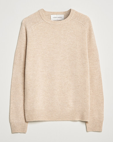Herr |  | A Day's March | Brodick Lambswool Sweater Sand Melange