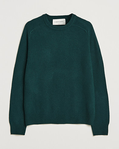 Herr | A Day's March | A Day's March | Brodick Lambswool Sweater Bottle Green