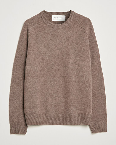 Herr | A Day's March | A Day's March | Brodick Lambswool Sweater Taupe Melange