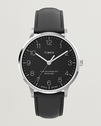 Herr | Läderarmband | Timex | Waterbury Classic 40mm Black Dial