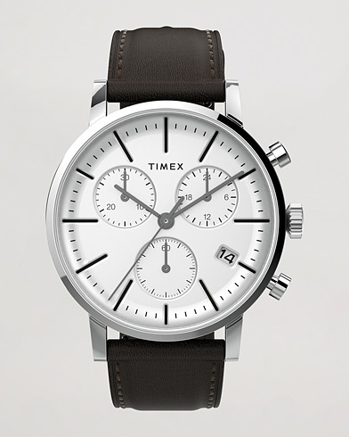 Herr | Läderarmband | Timex | Midtown Chronograph 40mm White Dial