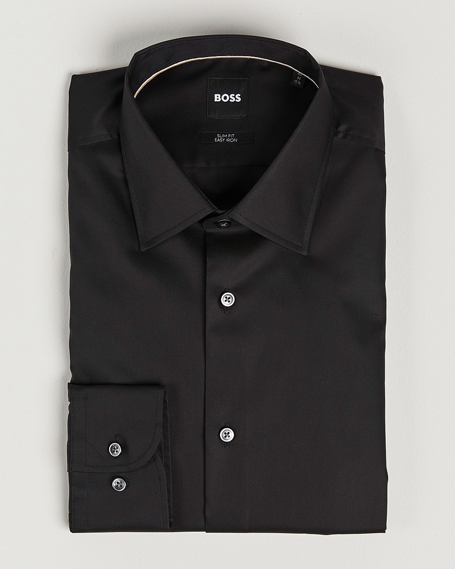 BOSS BLACK Hank Slim Fit Shirt Black – Svart