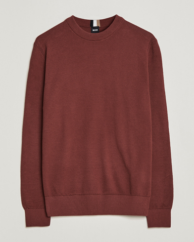 Herr | Stickade tröjor | BOSS | Ecaio Knitted Structured Sweater Medium Brown