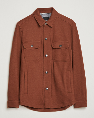 Herr | Skjortjackor | BOSS BLACK | Carper Wool Overshirt Medium Brown