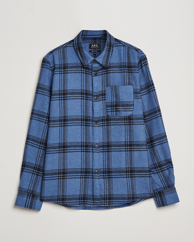 Herr | Skjortjackor | A.P.C. | Trek Heavy Overshirt Blue Check