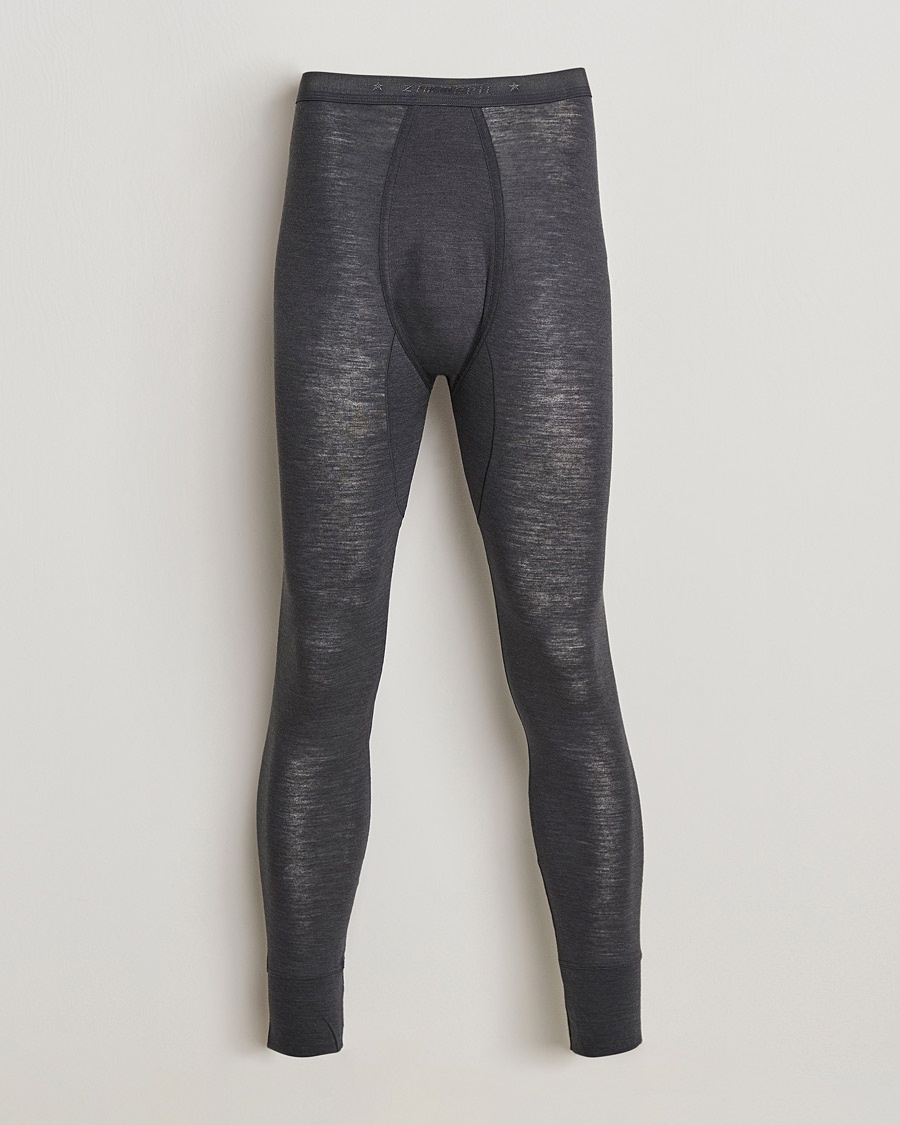 Zimmerli of Switzerland Wool/Silk Long Johns Charcoal – Grå