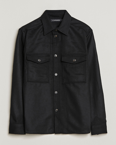 Herr | Overshirts | J.Lindeberg | Silas Regular Wool Mix Overshirt Black