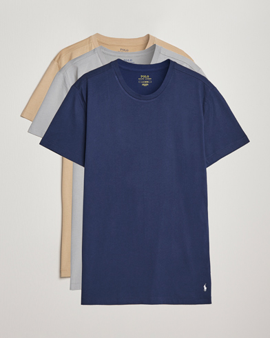 Herr | Kortärmade t-shirts | Polo Ralph Lauren | 3-Pack Crew Neck T-Shirt Grey/Navy/Sand Dune