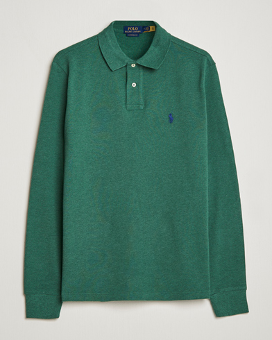 Herr | Långärmade pikéer | Polo Ralph Lauren | Custom Slim Fit Long Sleeve Polo Verano Green Heather
