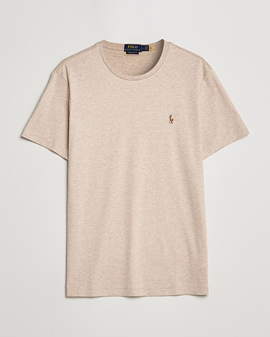 Herr | T-Shirts | Polo Ralph Lauren | Luxury Pima Cotton Crew Neck T-Shirt Sand Heather