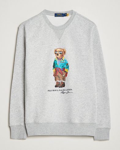 Herr | Grå Sweatshirts | Polo Ralph Lauren | Magic Fleece Printed Bear Sweatshirt Andover Heather