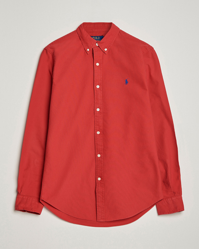 Herr | Oxfordskjortor | Polo Ralph Lauren | Slim Fit Garment Dyed Oxford Shirt Red