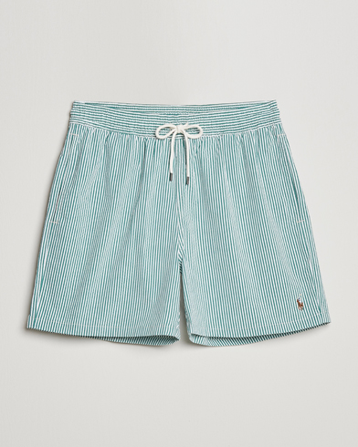 Herr | World of Ralph Lauren | Polo Ralph Lauren | Recyceled Traveler Boxer Seersucker Swimshorts Green/White