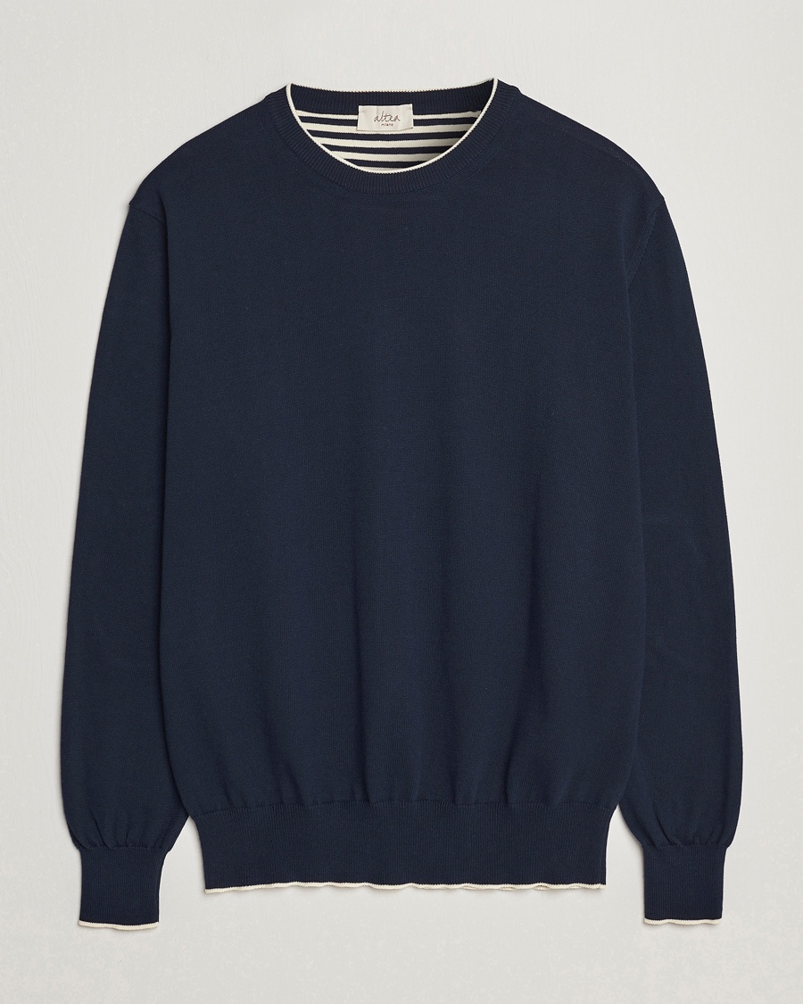 Herr | Altea | Altea | Soft Cotton Pullover Navy