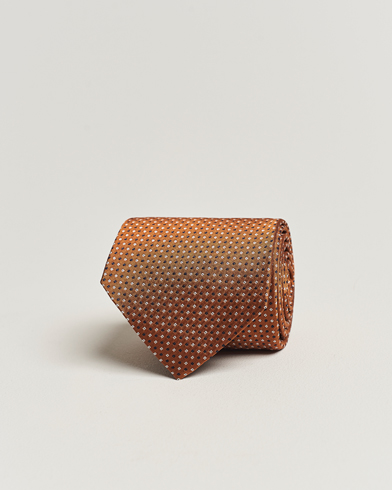 Herr |  | Amanda Christensen | Silk Micro Printed 8cm Tie Rust Orange