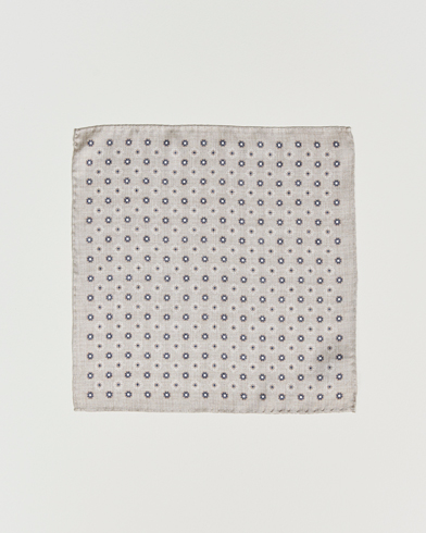 Herr |  | Amanda Christensen | Silk Oxford Printed Flower Porcket Square Cream