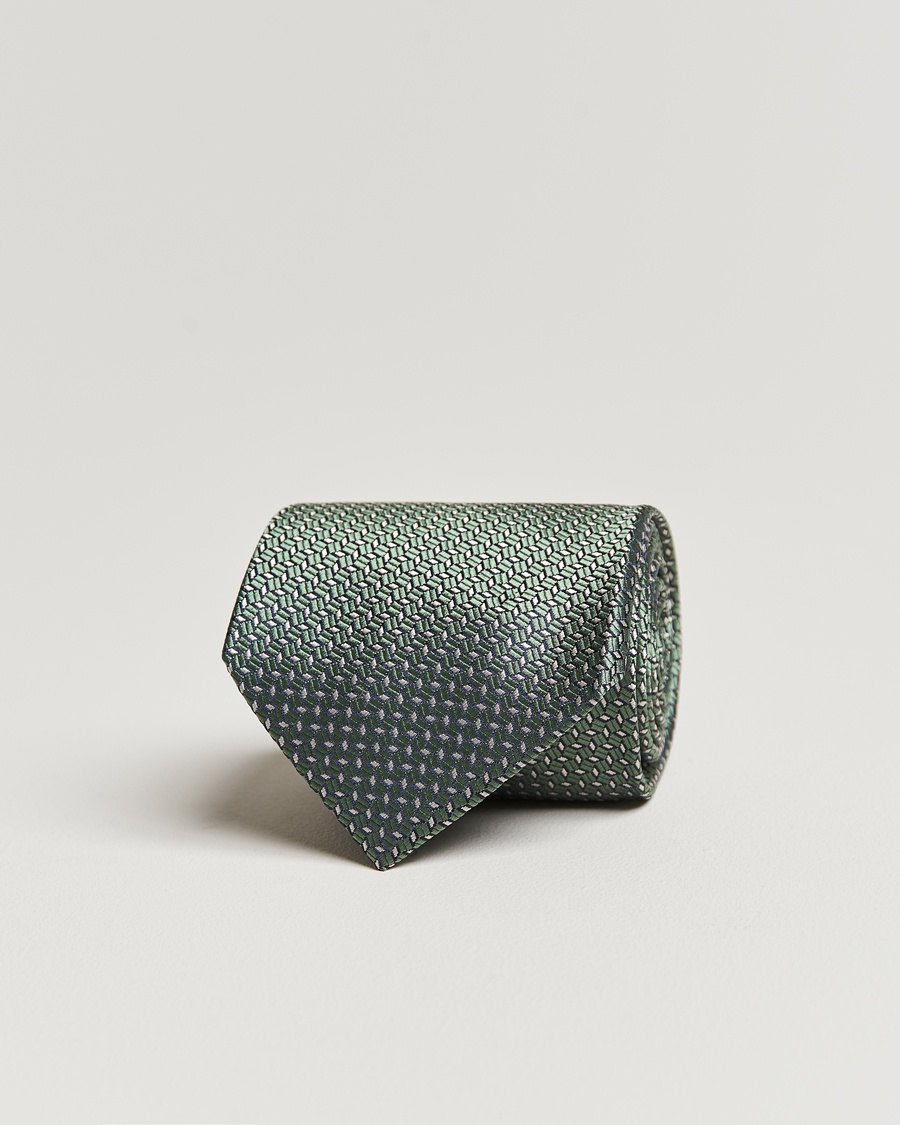 Herr | | Brioni | Microstructure Silk Tie Light Green