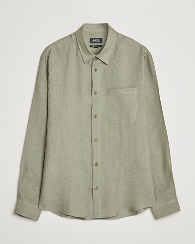 Herr | Casual | A.P.C. | Cassel Linen Shirt Light Olive