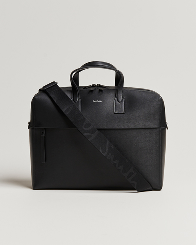Herr |  | Paul Smith | Leather Double Zip Shoulder Bag Black