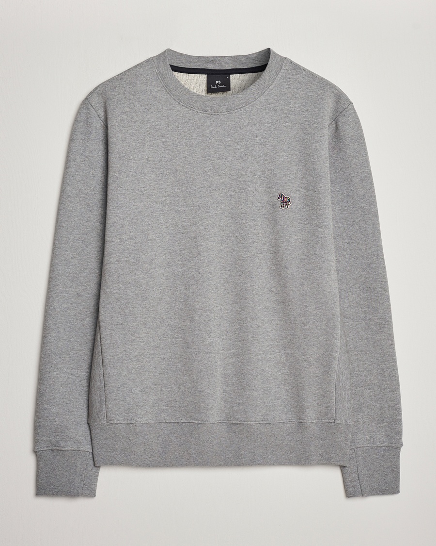 PS Paul Smith Zebra Organic Cotton Sweatshirt Grey Melange – Grå