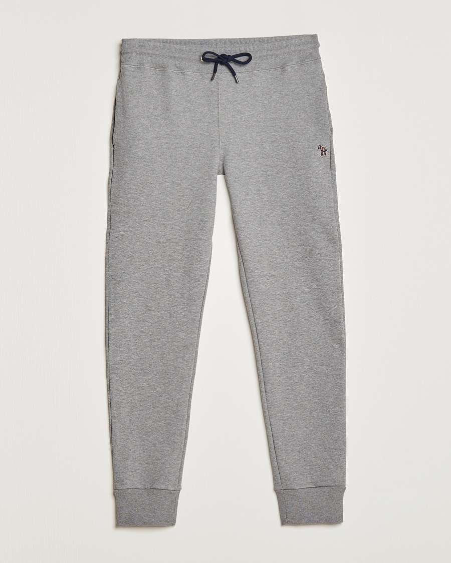 PS Paul Smith Zebra Organic Cotton Sweatpants Grey Melange – Grå