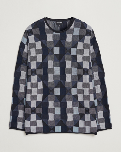 Herr | Giorgio Armani | Giorgio Armani | Geometrical Patchwork Sweater Navy/White