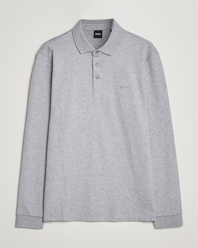 Herr | Stickade pikéer | BOSS BLACK | Pado Knitted Polo Shirt Silver