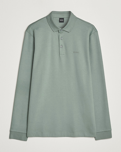 Herr | Stickade pikéer | BOSS BLACK | Pado Knitted Polo Shirt Open Green