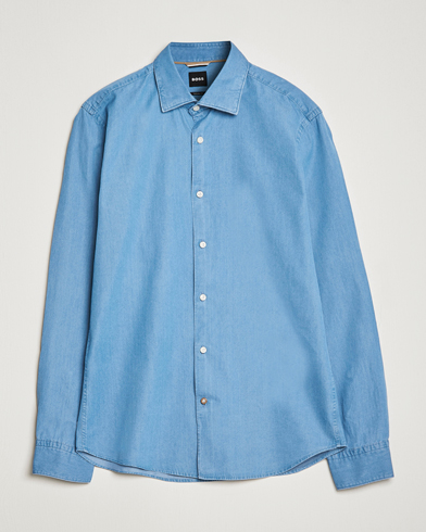 Herr | Jeansskjortor | BOSS BLACK | Hal Slim Fit Denim Shirt Open Blue