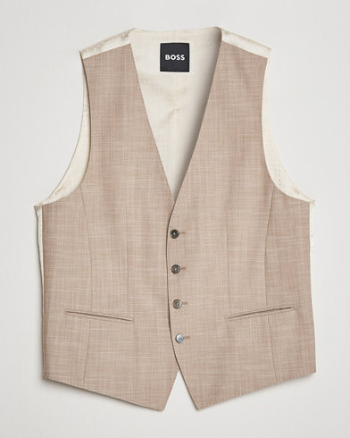 Herr |  | BOSS BLACK | Huge Wool/Cotton Vest Light Beige